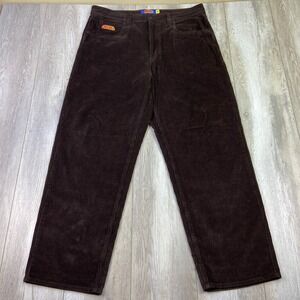Empyre Corduroy Pants Mens 36x30 Brown 5 Pockets Baggy Cotton Casual Men